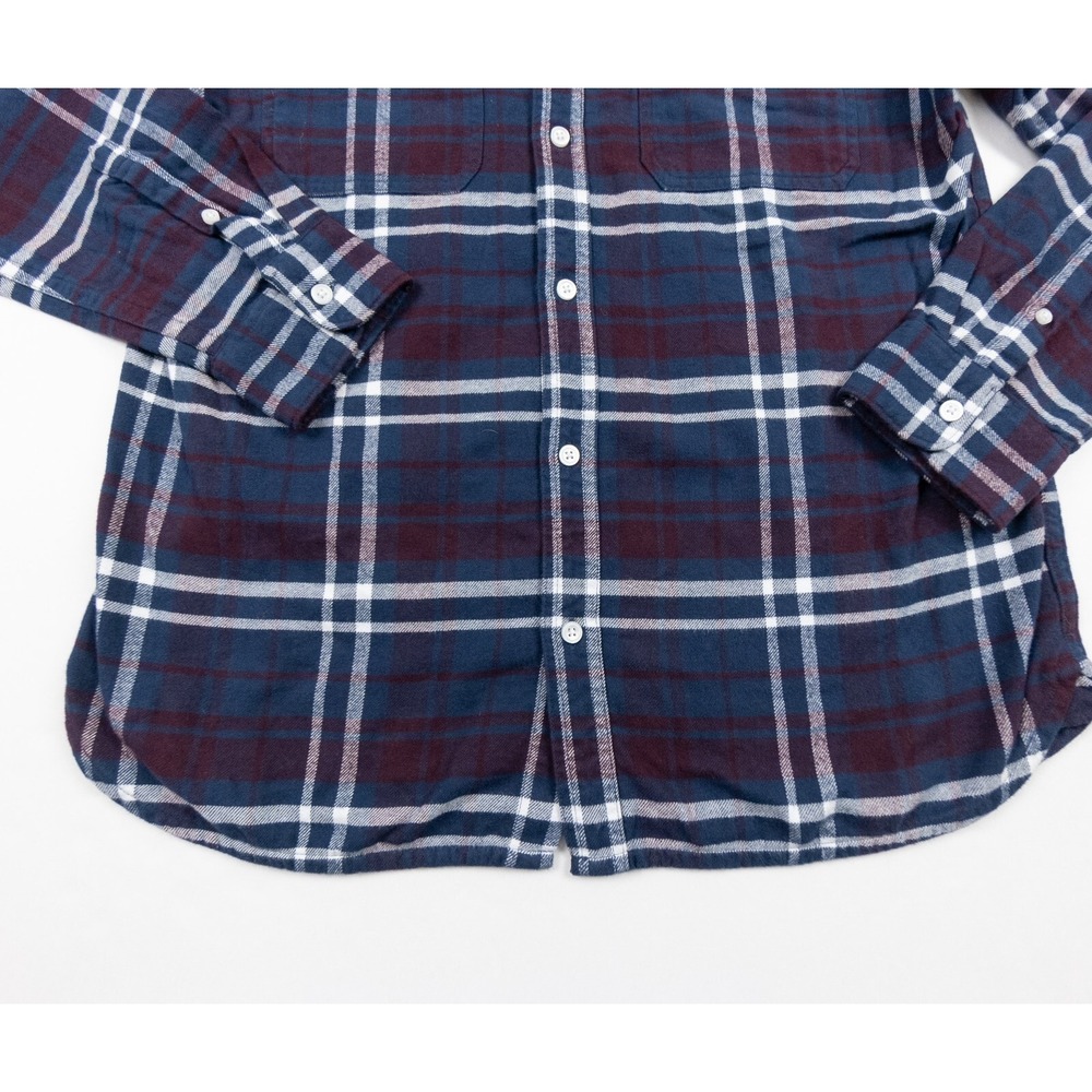 Everlane Shirt Mens Large Blue Button Down Flannel Collared Pockets Check Adult - Picture 4 of 12